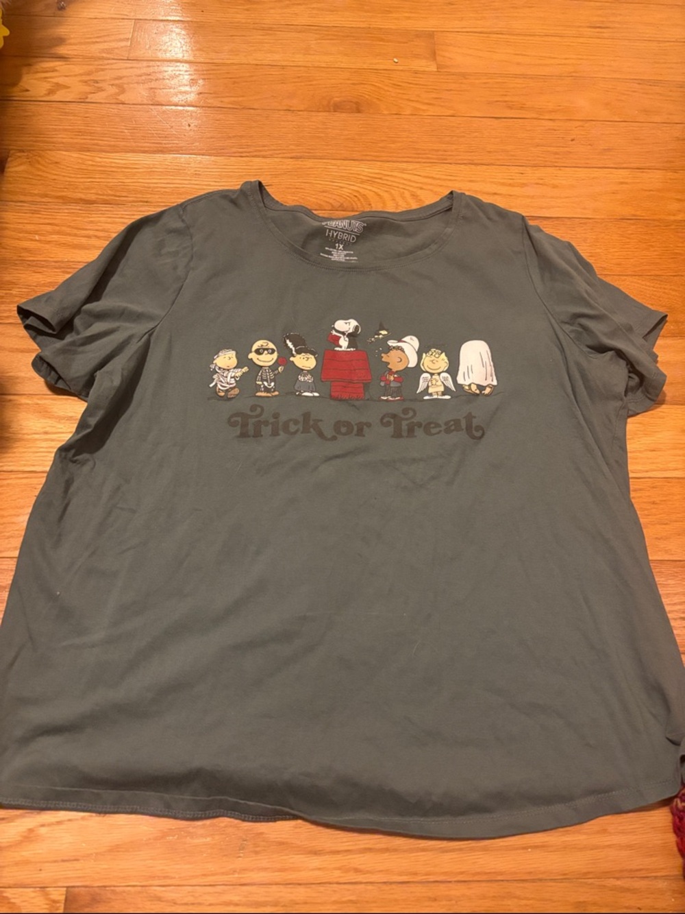 Peanuts Dark Gray 'Trick or Treat' Short Sleeve Tee
